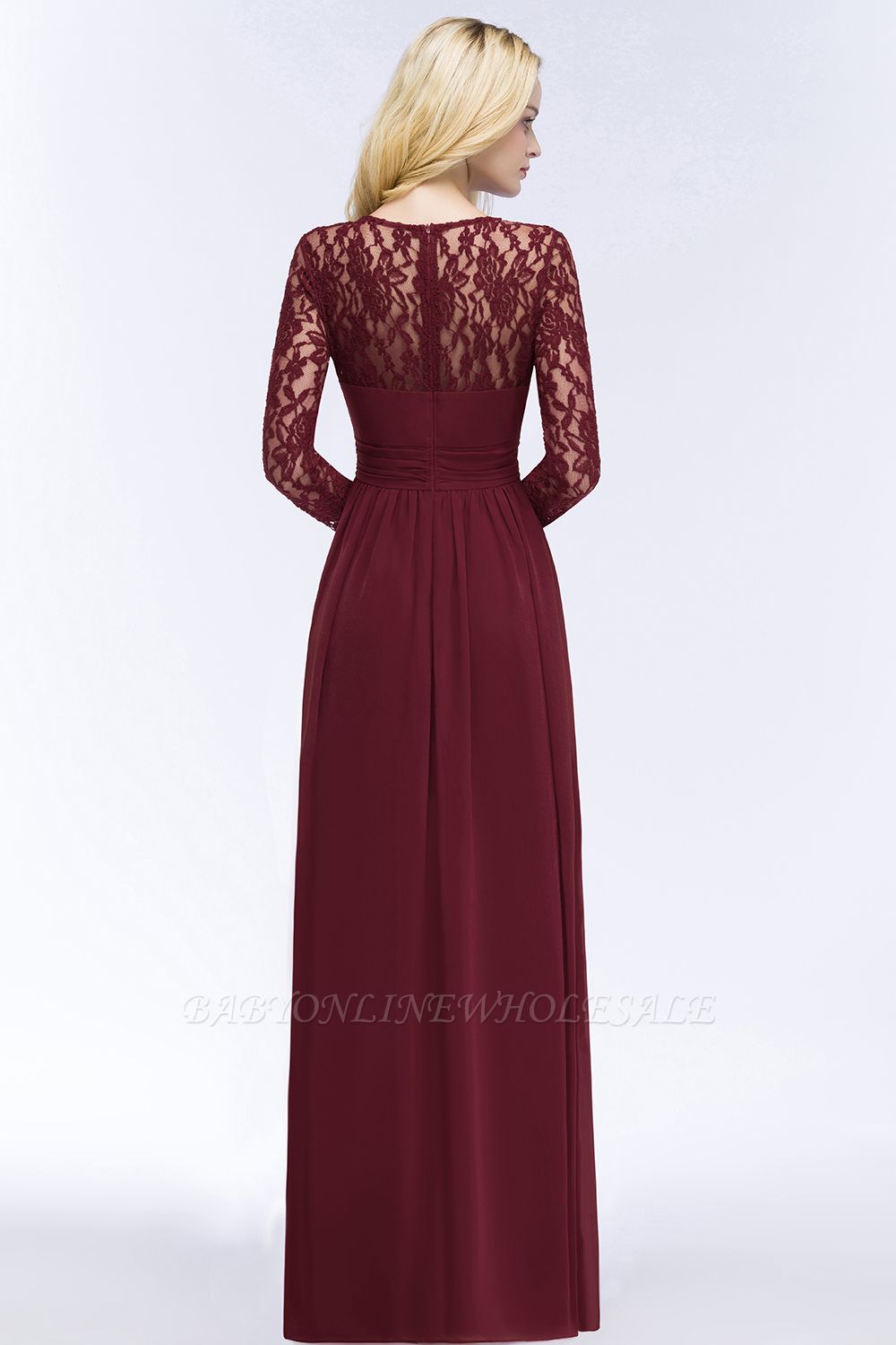 long sleeve burgundy bridesmaid dresses