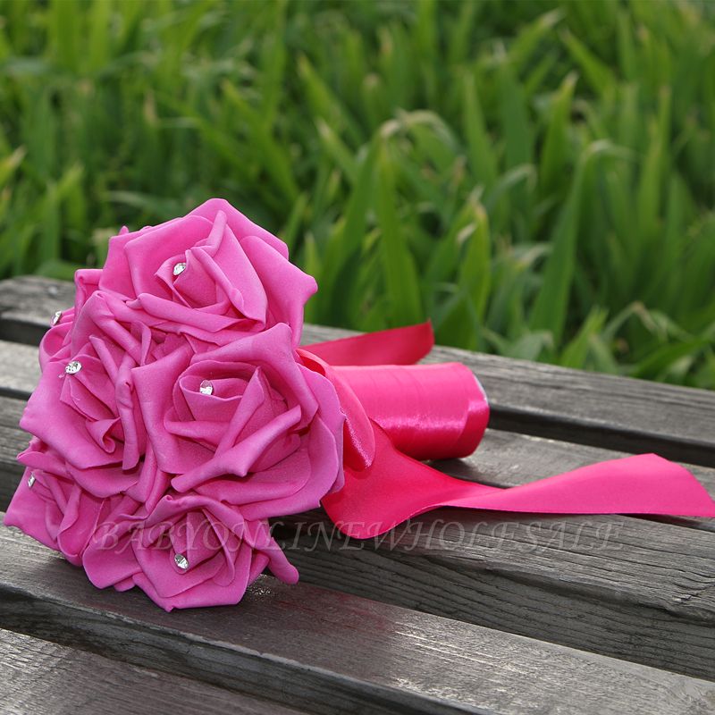 Einfacher Silk Rose-Hochzeits-Blumenstrauß in den mehrfachen Farben
