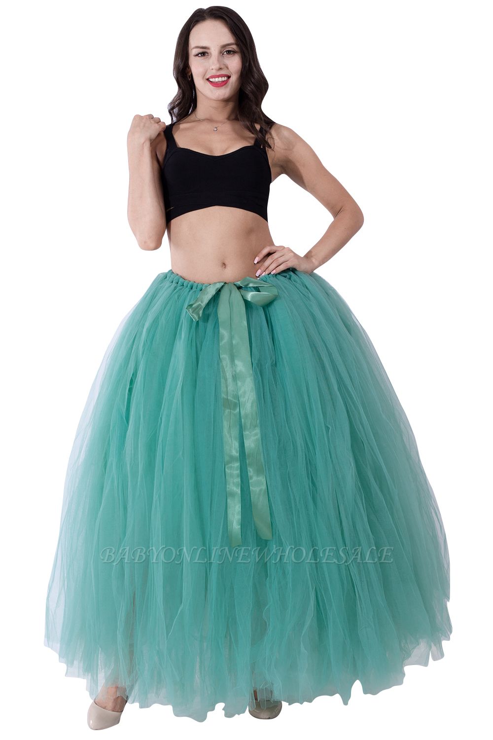 Fascinating Tulle Floor-Length Ball-Gown Skirts | Elastic Women's Skirts