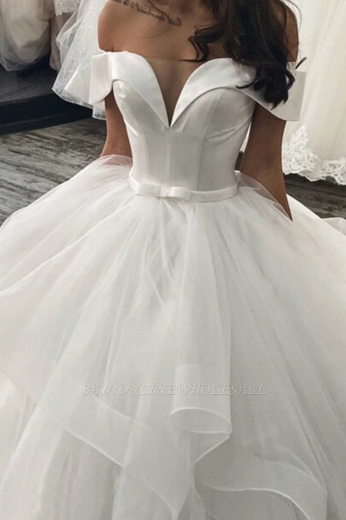 Fluffy Tiered Tulle Long Train Puffy Ruffles Prom Bridal gown wedding dress  | eBay