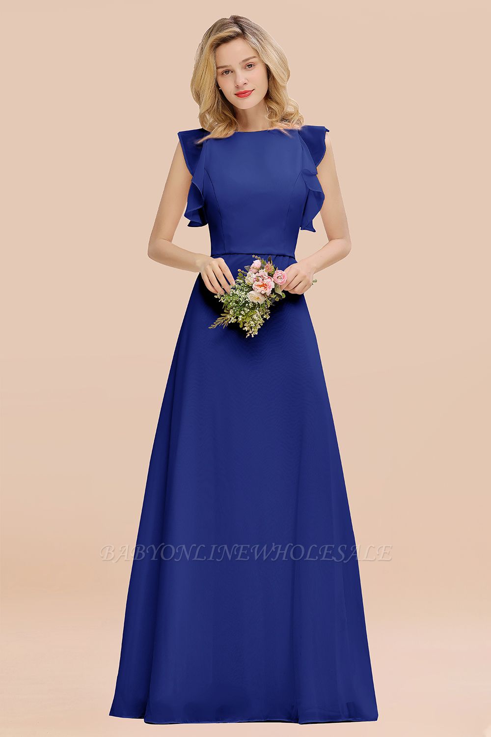 Cecilia | Chic Simple Jewel Sleeveless Bridesmaid Dress Online