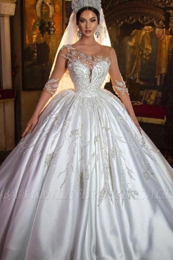 Magnifique robe de mariée robe de bal Aline florale chérie