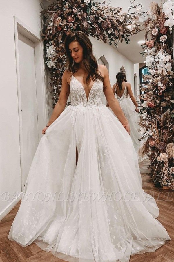 White sweetheart princess sleeveless a-line chiffon wedding dress