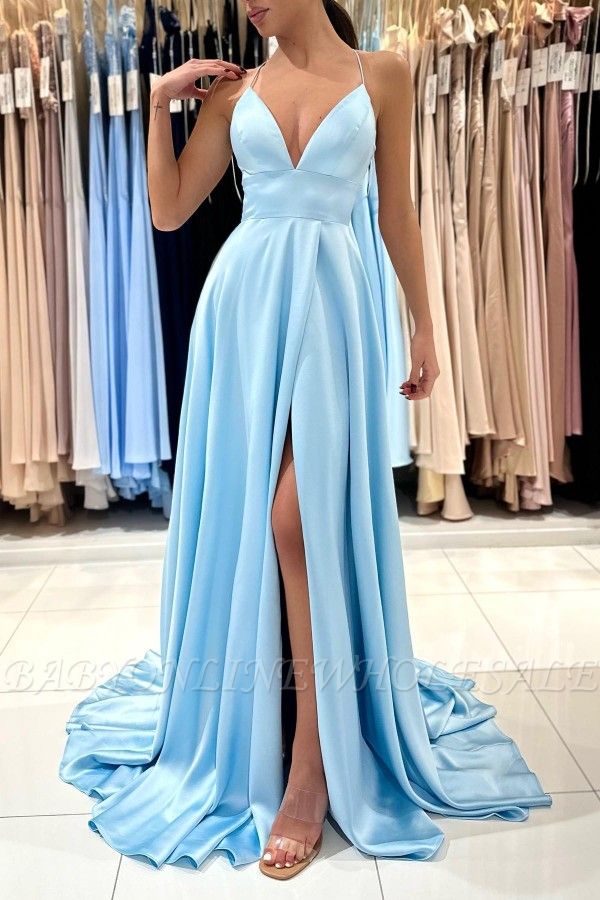 Шикарное синее платье выпускного вечера из эластичного атласа без рукавов с оборками и оборками