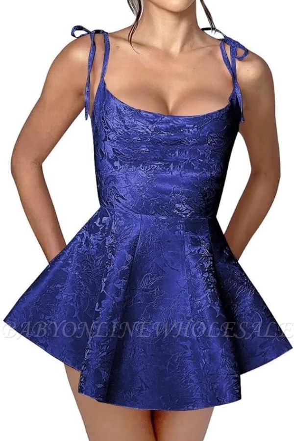 Amazing Ruffle Satin Short Party Dress Strapless Mini Homecoming Dress