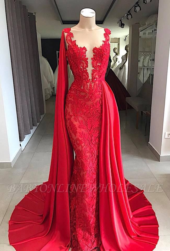 Vestidos de noche elegantes de encaje largo | Comprar Red Evening Wear en línea