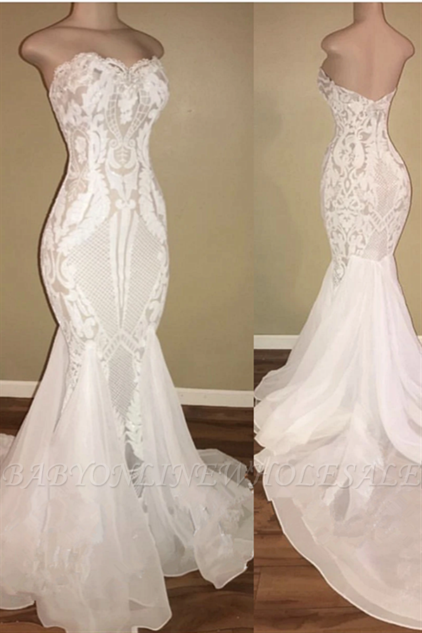 Différentes robes de mariée d'été blanches sirène chérie en vente