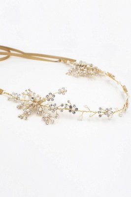 Belle bandeau de bandeaux serre-tête occasion spéciale en alliage et strass avec perles d'imitation_5