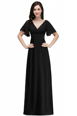 COLETTE | A-Linie bodenlanges Chiffon Burgund Prom Kleid mit weichen Falten_5