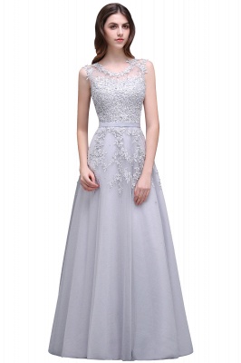 ADDILYN | A-Linie bodenlanges Tüll Abiballkleid mit Applikationen_7