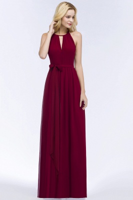 Halter Ruffle Chiffon Bridesmaid Dress Floor Length Wedding Guest Dress_14