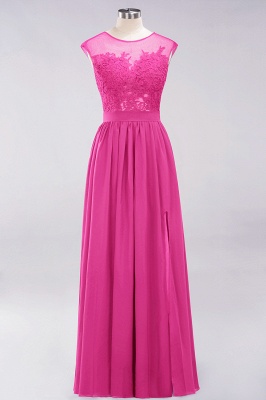 A-line Chiffon Lace Jewel Sleeveless Floor-Length Bridesmaid Dresses with Appliques_9