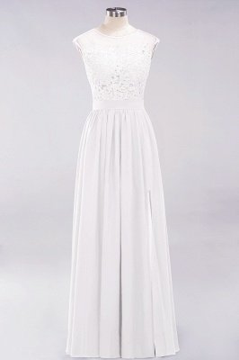 A-line Chiffon Lace Jewel Sleeveless Floor-Length Bridesmaid Dresses with Appliques_1