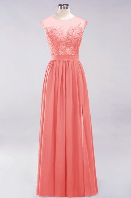 A-line Chiffon Lace Jewel Sleeveless Floor-Length Bridesmaid Dresses with Appliques_7