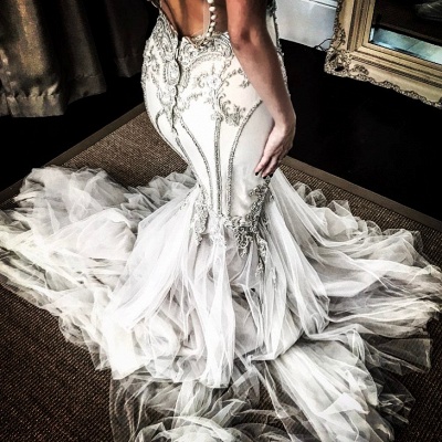 Vintage Appliques Mermaid Wedding Dresses | Off-the-Shoulder Long Sleeves Bridal Gowns_4
