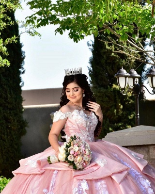 Pink luxury ball gown quince dress for sweet 16_2