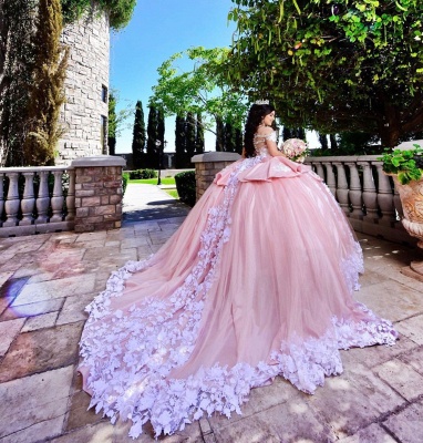 Pink luxury ball gown quince dress for sweet 16_3