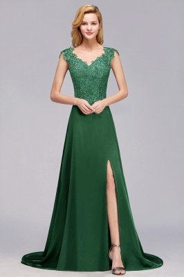 Marcia | Wholesale Lace Front-Slit Bridesmaid Dress_2