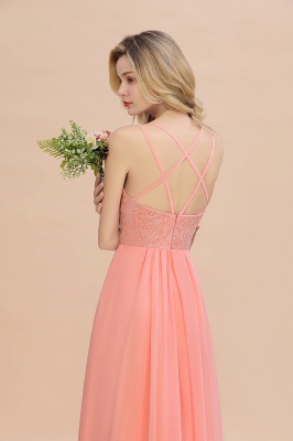 Sweetheart Aline Lace Party Dress Sleeveless Bridesmaid Dress with Side Slit_58