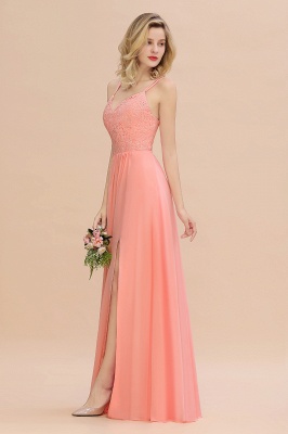 Sweetheart Aline Lace Party Dress Sleeveless Bridesmaid Dress with Side Slit_56