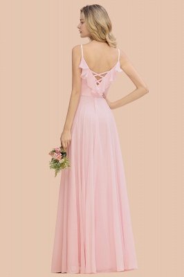 Cynthia | Stylish Straps V Neck Long Bridesmaid Dress Online_3