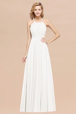 A-Line Chiffon Halter Ruffles Floor-Length Bridesmaid Dress_2