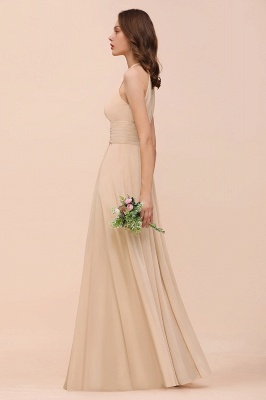 Halter Aline Soft Chiffon Bridesmaid Dress Long Wedding Party Dress_8