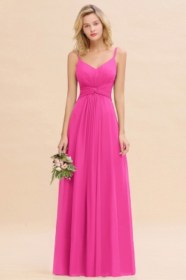 Elegant Ruffles Spaghetti Straps Simple Prom Dresses | A-Line Sleeveless Backless Evening Dresses_9