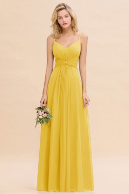 Elegant Ruffles Spaghetti Straps Simple Prom Dresses | A-Line Sleeveless Backless Evening Dresses_17