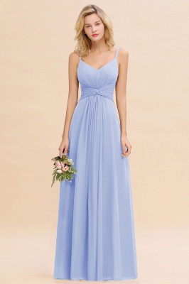 Elegant Ruffles Spaghetti Straps Simple Prom Dresses | A-Line Sleeveless Backless Evening Dresses_22