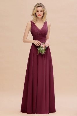 Elegant V-Neck Ruffles Bridesmaid Dress On Sale | Sexy Long Evening Dresses_44