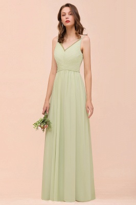 Sem mangas Aline Bridesmaid Dress Casual Wear Longo_5