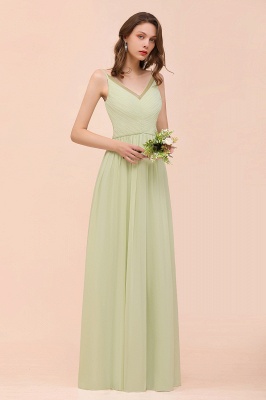 Sem mangas Aline Bridesmaid Dress Casual Wear Longo_4