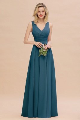 Elegant V-Neck Ruffles Bridesmaid Dress On Sale | Sexy Long Evening Dresses_27