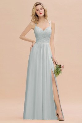 Кружевное вечернее платье Sweetheart Aline Платье для подружки невесты с боковым разрезом_38