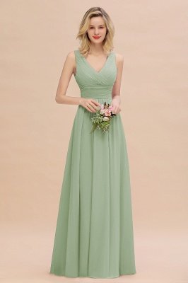 Elegant V-Neck Ruffles Bridesmaid Dress On Sale | Sexy Long Evening Dresses_41