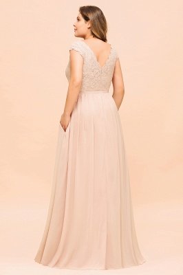 Brautjungfernkleid in Übergröße mit Seitenschlitz ärmelloses Chiffon-Kleid für Hochzeitsgäste_3