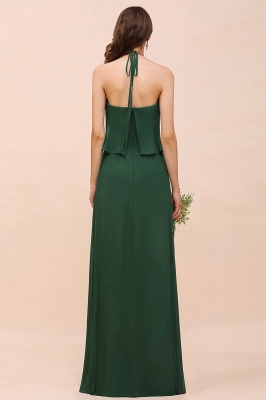 green Chiffon Bridesmaid Dress Casual Evening Party Dress_3