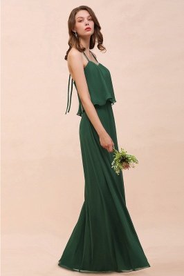 green Chiffon Bridesmaid Dress Casual Evening Party Dress_7