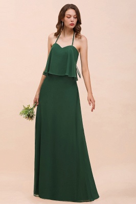 green Chiffon Bridesmaid Dress Casual Evening Party Dress_6