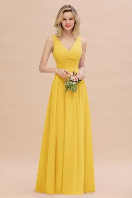 Elegant V-Neck Ruffles Bridesmaid Dress On Sale | Sexy Long Evening Dresses_17
