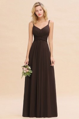 Elegant Ruffles Spaghetti Straps Simple Prom Dresses | A-Line Sleeveless Backless Evening Dresses_11