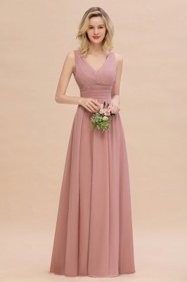 Elegant V-Neck Ruffles Bridesmaid Dress On Sale | Sexy Long Evening Dresses_50