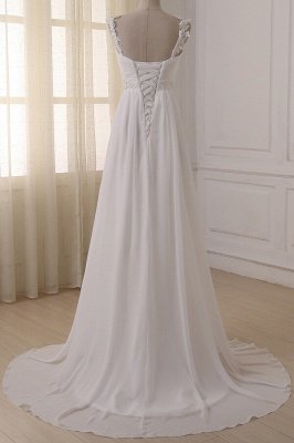 Herzförmige Brautkleider mit weißer Spitze und Hofschleppe_3