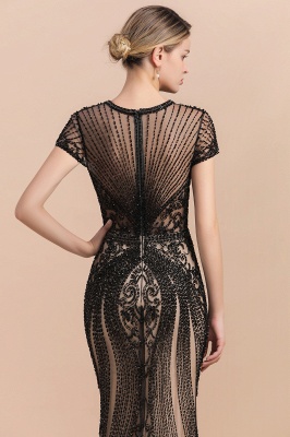 Luxury Black all-covered beaded Mermaid Prom Dress_9