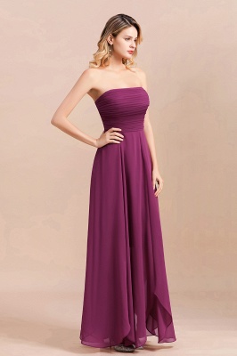 Strapless Purple Chiffon Evening Party Dress Spacial Occasion Dress_9