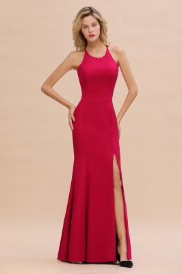 Sexy Halter Mermaid Evening Maxi Gown Side Slit Party Dress_4