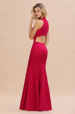 Sexy Halter Mermaid Evening Maxi Gown Side Slit Party Dress_6