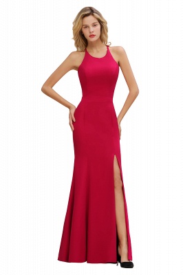 Sexy Halter Mermaid Evening Maxi Gown Side Slit Party Dress_13