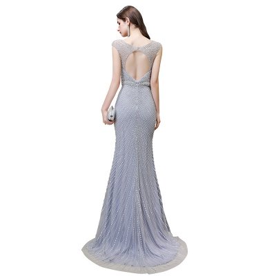 Sexy Mermaid V-neck Silver Mermaid Prom Dress_26